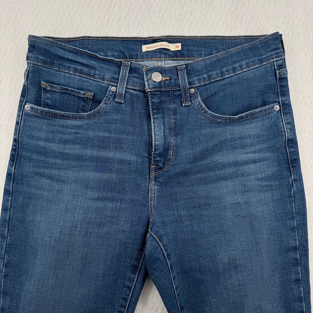Levis 315 Shaping Bootcut Jeans Mid Rise Womens 30 (33x31) Medium Blue Denim